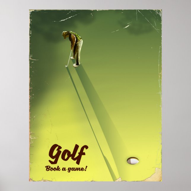 Golf "Réserver un jeu" poster vintage (Devant)