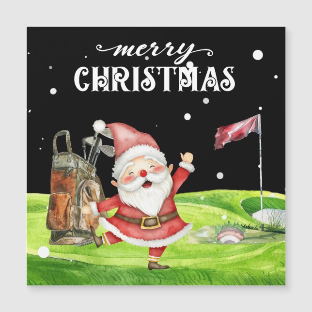 Golf Santa Claus avec balles de golf sur vert (Devant)