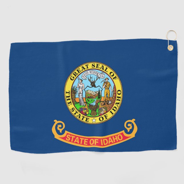 Golf Serviette avec drapeau d'Idaho, États-Unis (Horizontal)