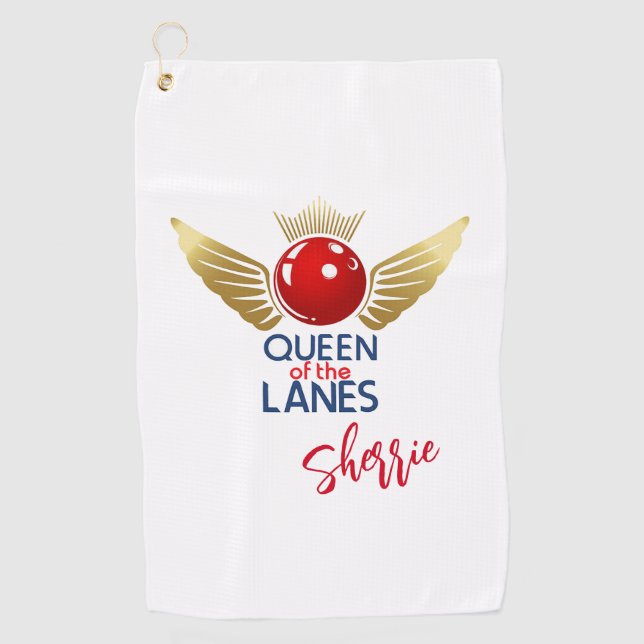 Golf Serviette de Bowling personnalisée Queen of the La (Devant)