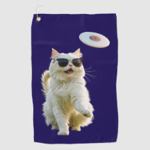 Serviette de golfeur de disque drôle blanc persan