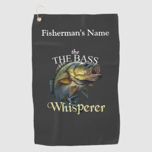 Golf Serviette de pêche foncée Bass Whisperer personnal