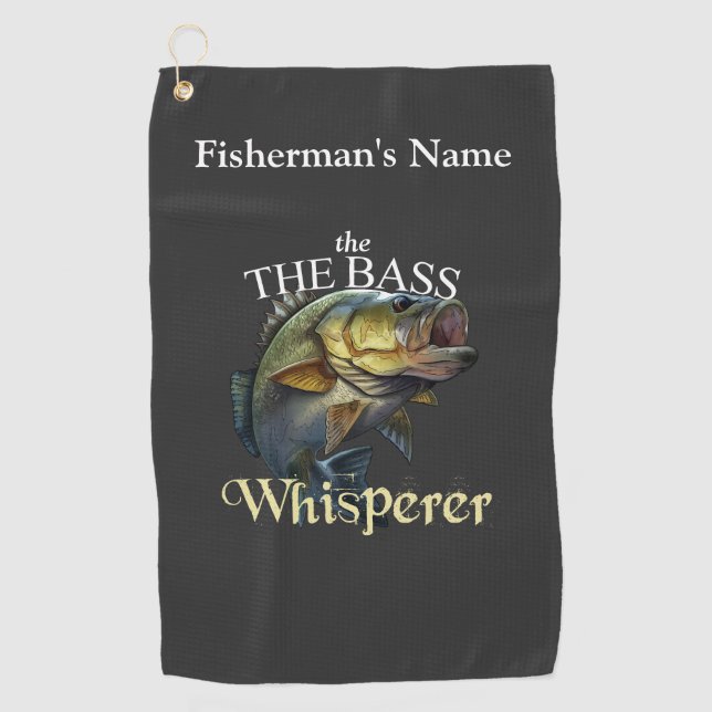 Golf Serviette de pêche foncée Bass Whisperer personnal (Devant)