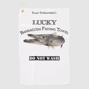 Golf Serviette de pêche personnalisée Lucky Barracuda