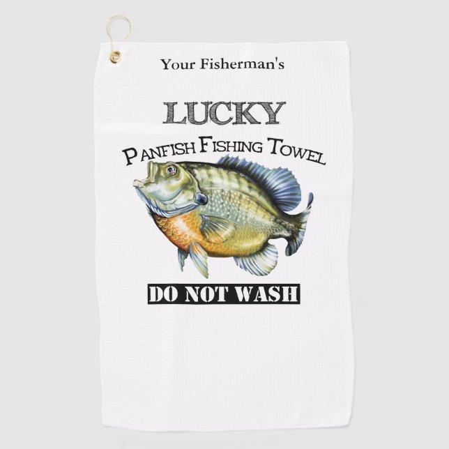 Golf Serviette de pêche personnalisée Lucky Panfish (Devant)