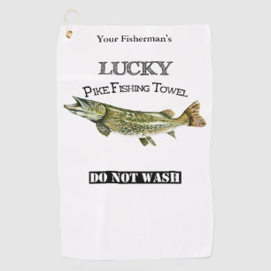 Golf Serviette de pêche personnalisée Lucky Pike
