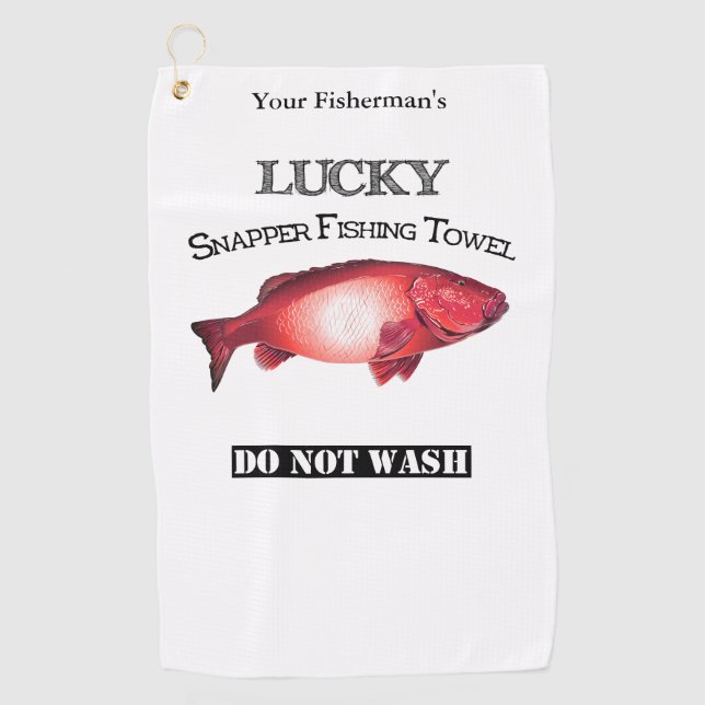 Golf Serviette de pêche personnalisée Lucky Red Snapper (Devant)