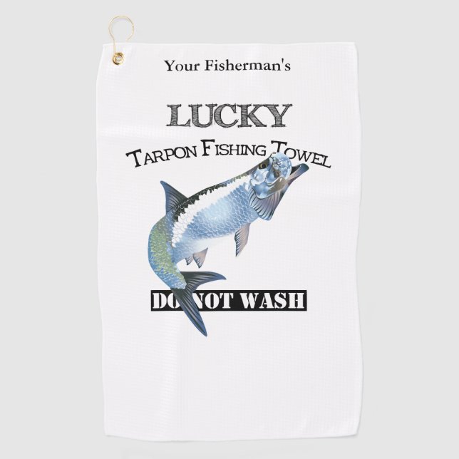 Golf Serviette de pêche personnalisée Lucky Tarpon (Devant)