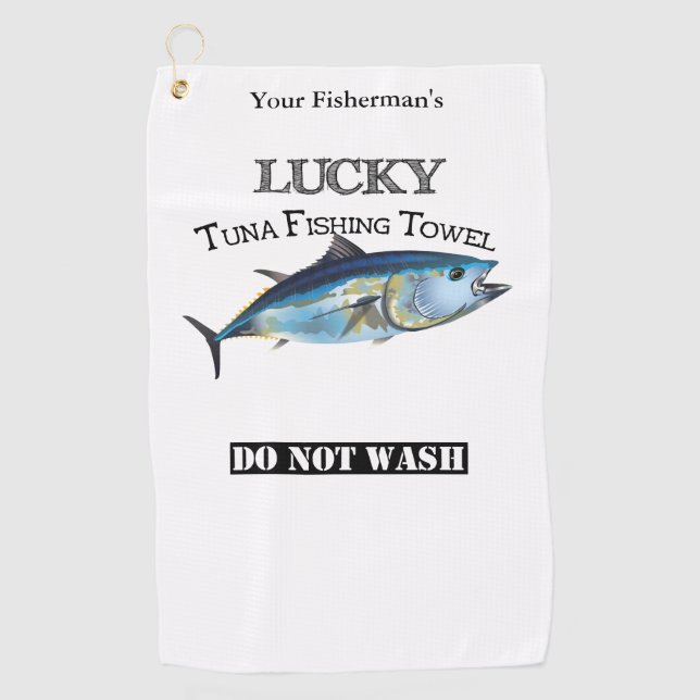 Golf Serviette de pêche personnalisée Lucky Tuna (Devant)