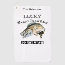 Serviette de pêche personnalisée Lucky Walleye