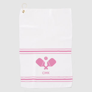 Golf Serviette de sueur Monogramme rose rose blanc