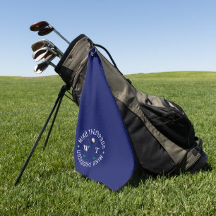 Golf Simple serviette bleu Monogram pour un joueur de g