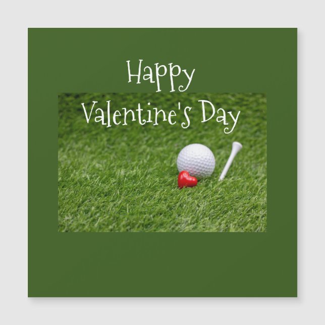 Golf Valentine Card Golf ball et tee-shirt love (Devant)