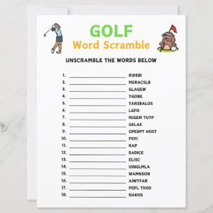 Golf Word Scramble Jeu
