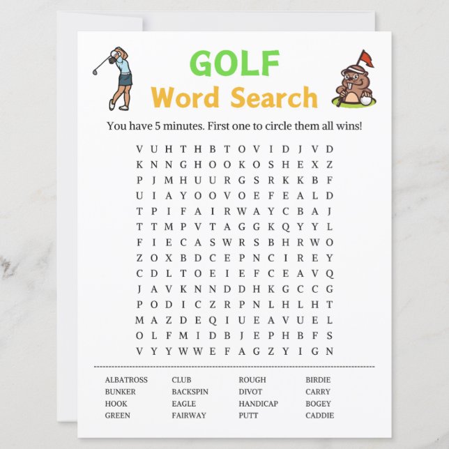 Golf Word Search Game (Devant)