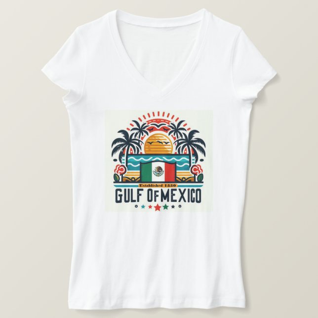 Golfe du Mexique Fondé 1550, T-shirt (Design devant)