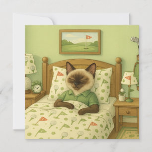 Golfer Cat dort dans la chambre à thème Golf