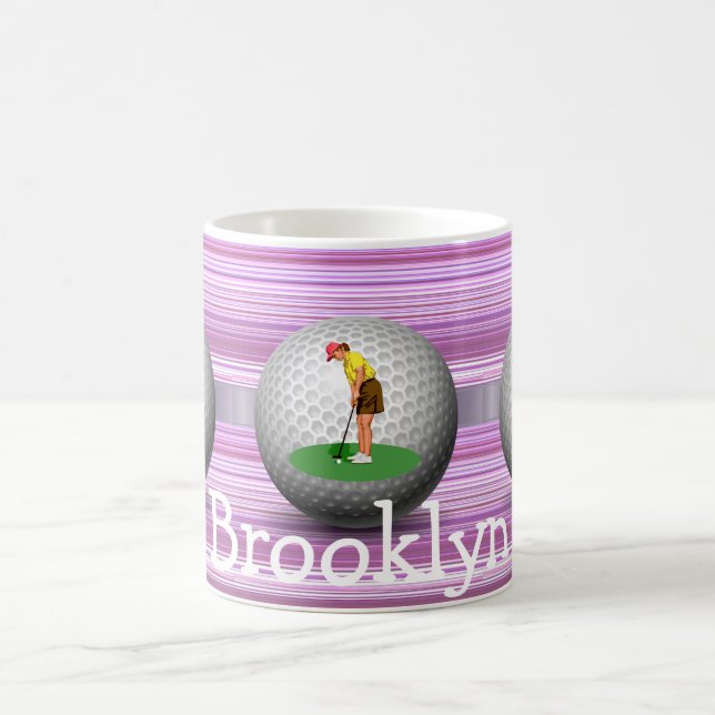 Golfer Golf Balls Stripe Mug (Centre)