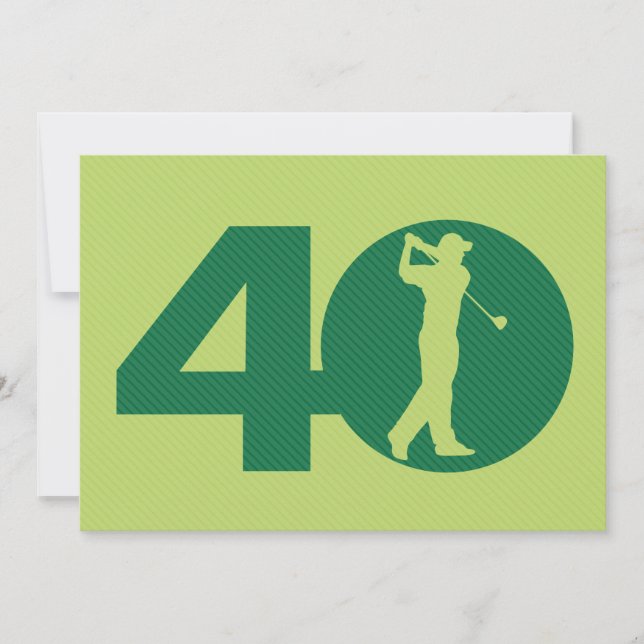 Golfer Golf Green 40th Birthday Invitation (Devant)