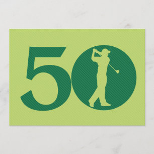 Golfer Golf Green 50th Birthday Invitation