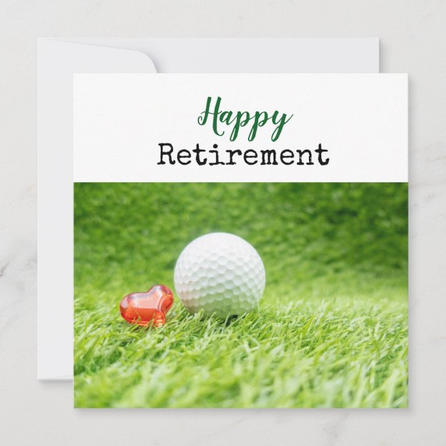 Golfer Happy Retirez avec balle de golf sur vert (Devant)
