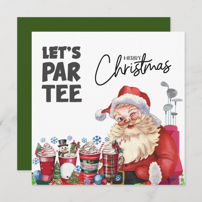 Golfer Santa Claus avec sac de golf Let par Tee (Devant / Derrière)
