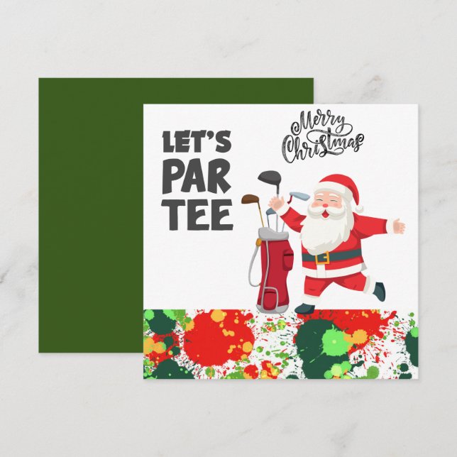 Golfer Santa Claus avec sac de golf Let par Tee (Devant / Derrière)