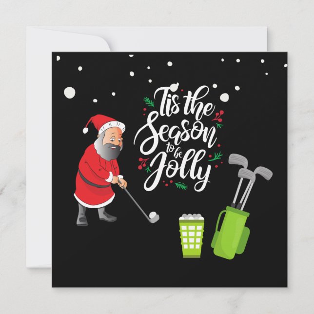 Golfer Santa Claus balle de golf à neige Noël (Devant)