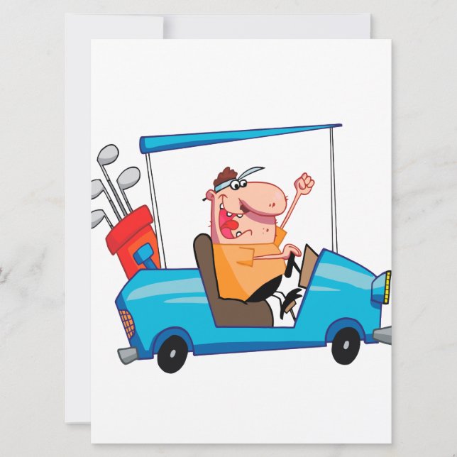 golfeur drôle en voiturette de golf (Devant)