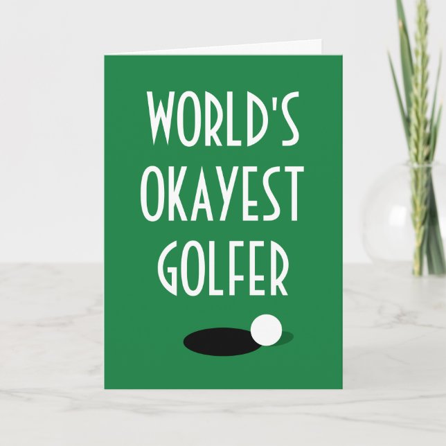 Golfeur Moyennement Bon du Monde carte de vœux drô (Devant)