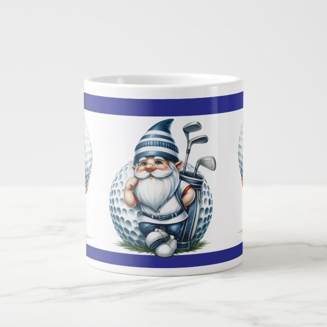 Golfing Gnomes Giant Coffee Mug (Devant)