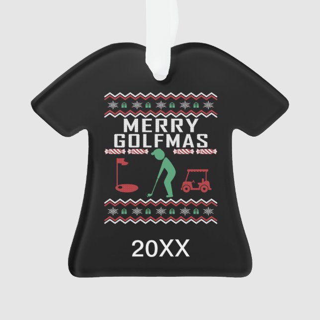 Golfmas de golf personnalisé laide de Noël (devant)