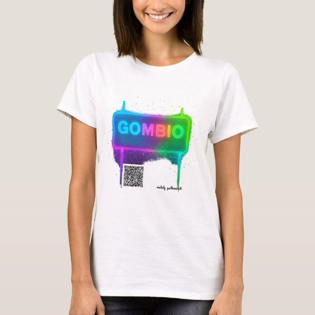 Gombio Neon QR Code Voyage Souvenir T-shirt (Devant)