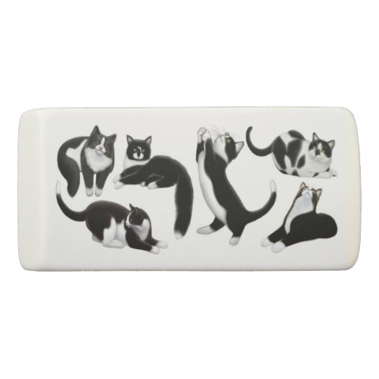 Gomme Blanche Noire De Chats De Smoking Zazzle Fr