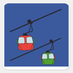 Gondolas rouge et vert sur autocollant arrière - p