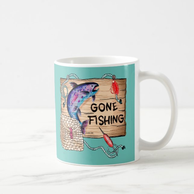 Gone Pêche tasse de café bleu (Droite)