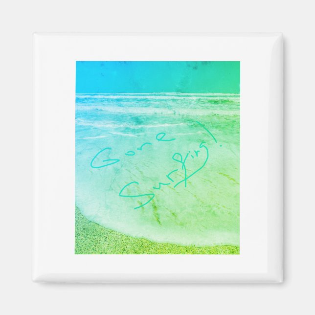 Gone Surfing Ocean Sea Beach Aimant Voyage (Devant)