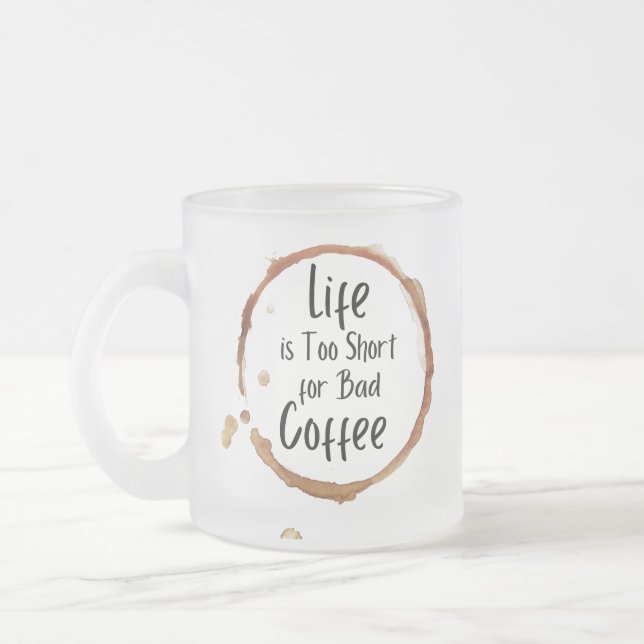 Good Coffee Only Frosted Glass Mug (Gauche)
