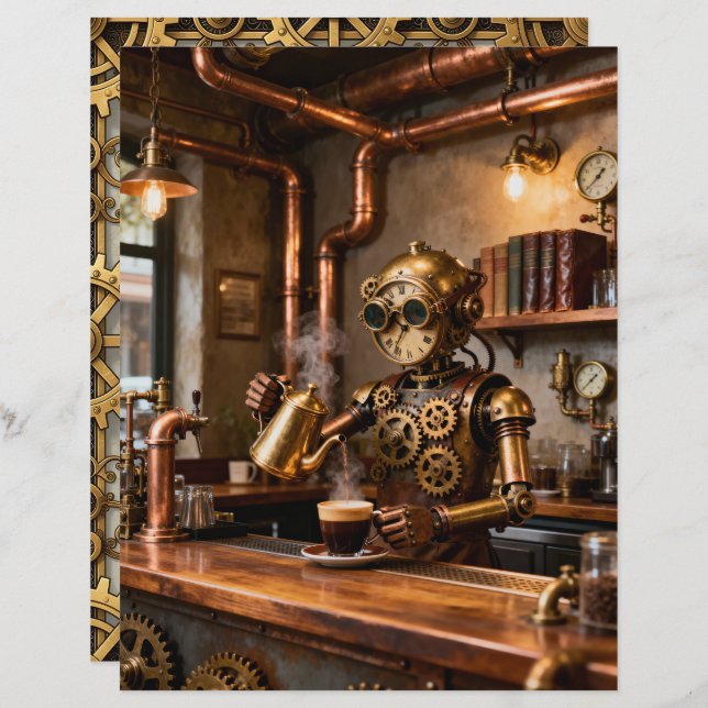 Good Coffee Scrapbook Paper (Devant / Derrière)