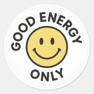 Good Energy Only Cute Similey Sticker