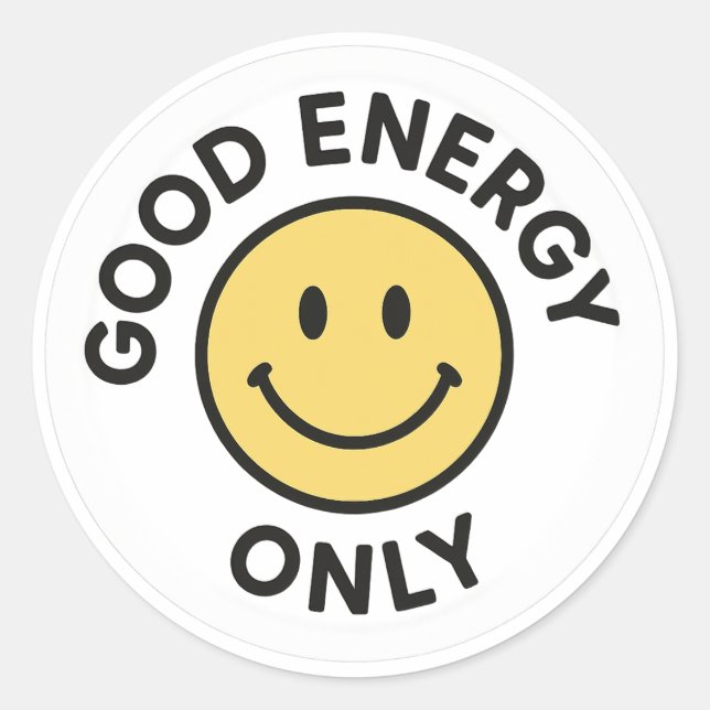 Good Energy Only Cute Similey Sticker (Devant)