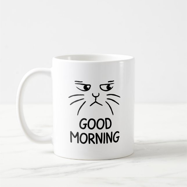 Good Morning - Grumpy Cat Coffee Mug - Cadeau uniq (Gauche)