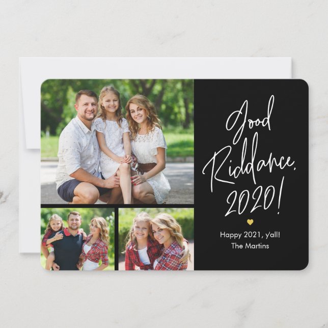 Good Riddance 3 Photos Happy New Year Cartes (Devant)