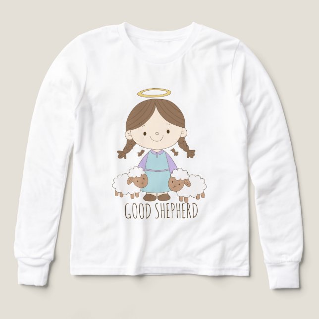 Good Shepherd Cute Christian Kids Shirt (Motif recto)