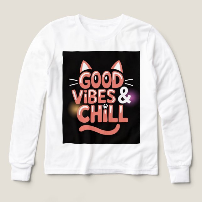 Good Vibes and Chill Art Design T-Shirt –  (Motif recto)