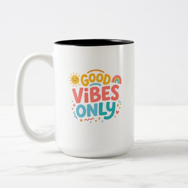 Good vibes Rainbow Coffee Mug (Gauche)