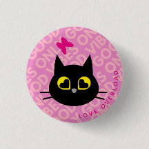 Good Vibes uniquement Kuro Catto Badge - Coeur Yeu
