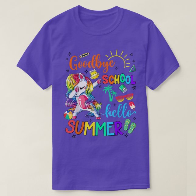 Goodbye Kindergarten Hello Summer Unicorn T-shirt (Design devant)