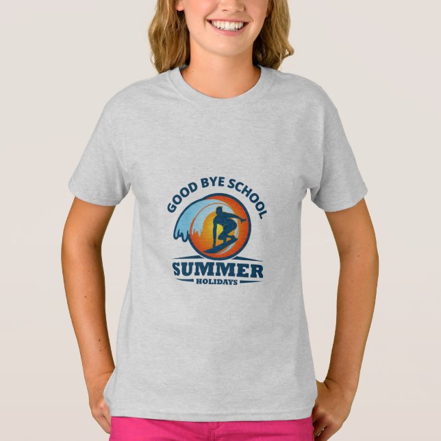 Goodbye School Hello Summer Beach T-shirt (Devant)