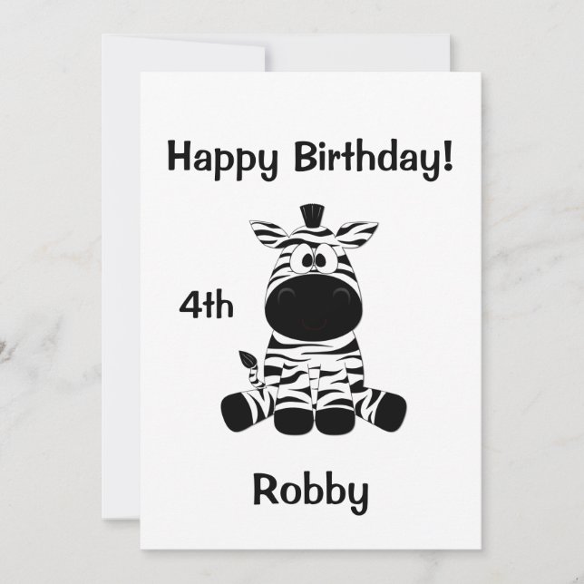 Goofy Zebra Anniversaire Fête Invitation (Devant)